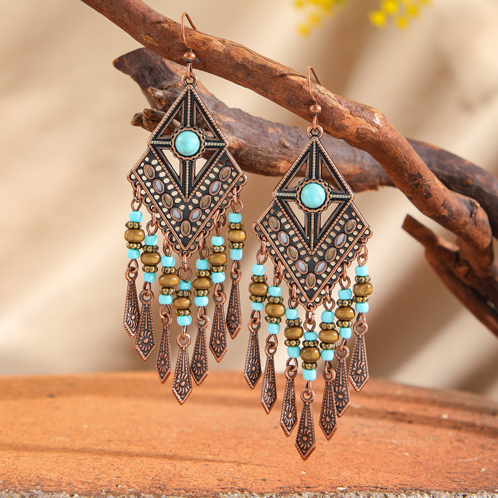Ethnic Fashion Trends 2026 - Bohemia Vintage Ethnic Distressed Tassel Dangle