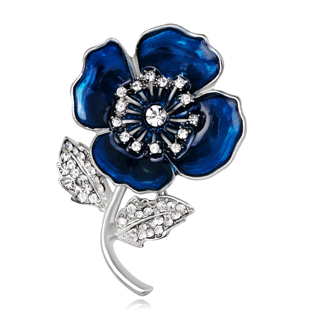 Enameled Red Poppy Flower Broo - đánh giá và giá Ethnic Fashion Uk