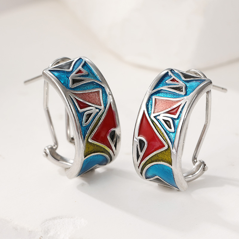 Ethnic Silver Color Enamel Hoo - đánh giá và giá Ethnic Wear In Fashion