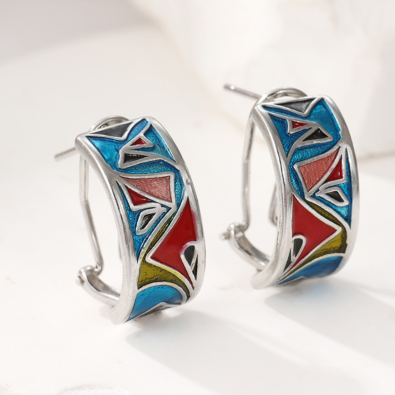Ethnic Silver Color Enamel Hoo - đánh giá và giá Ethnic Wear In Fashion