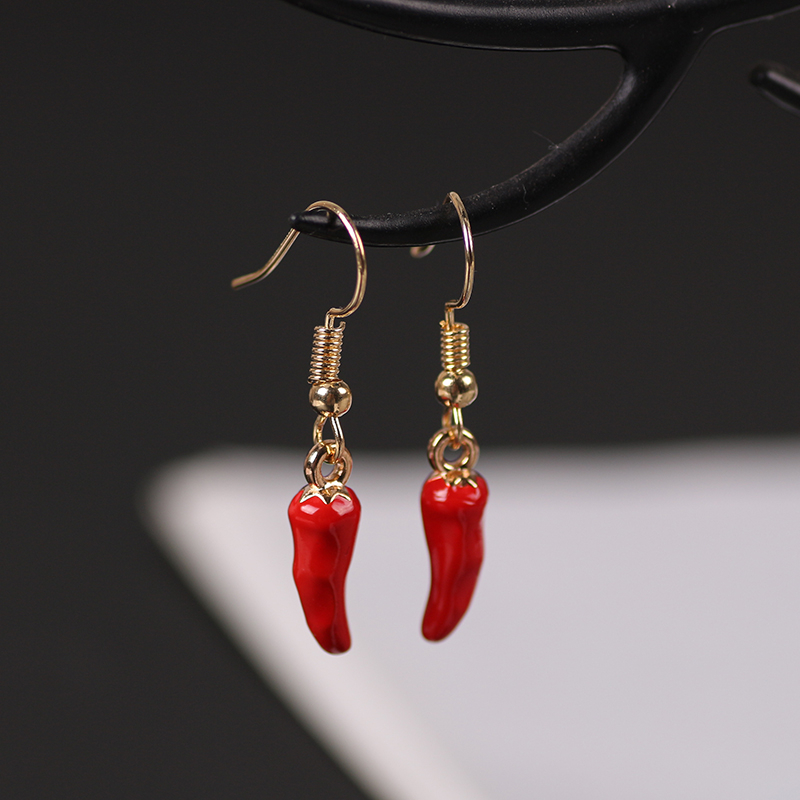 Cute Red Pepper Earrings Pendi - đánh giá và giá Ethnic Fashion Sale