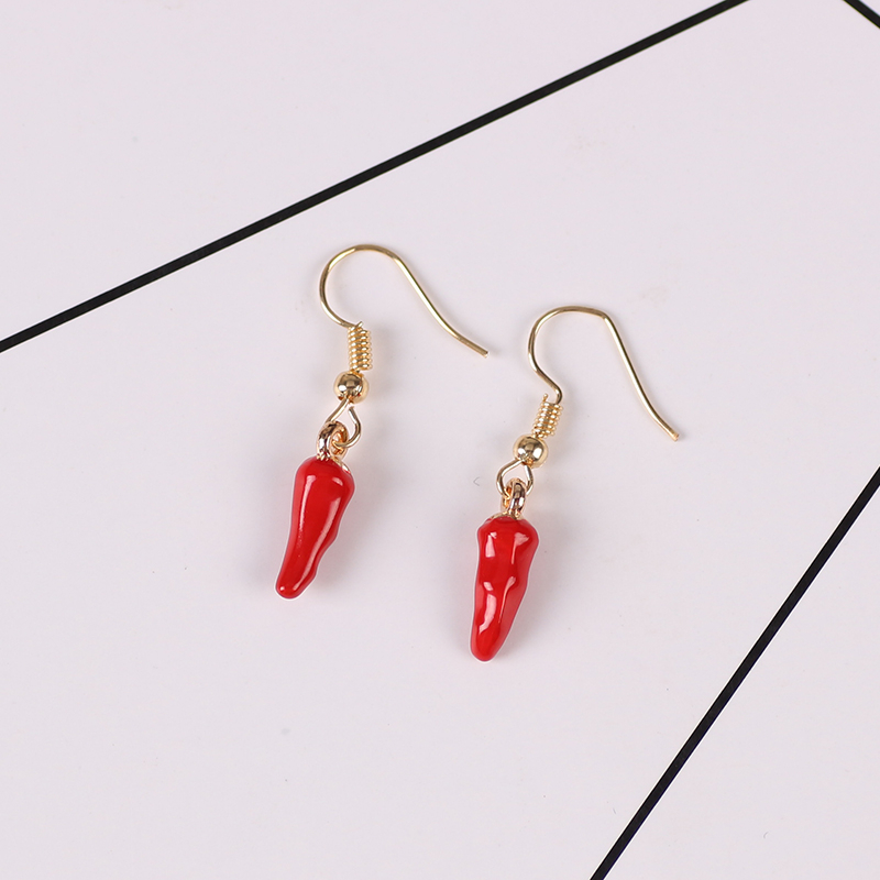 Cute Red Pepper Earrings Pendi - đánh giá và giá Ethnic Fashion Sale