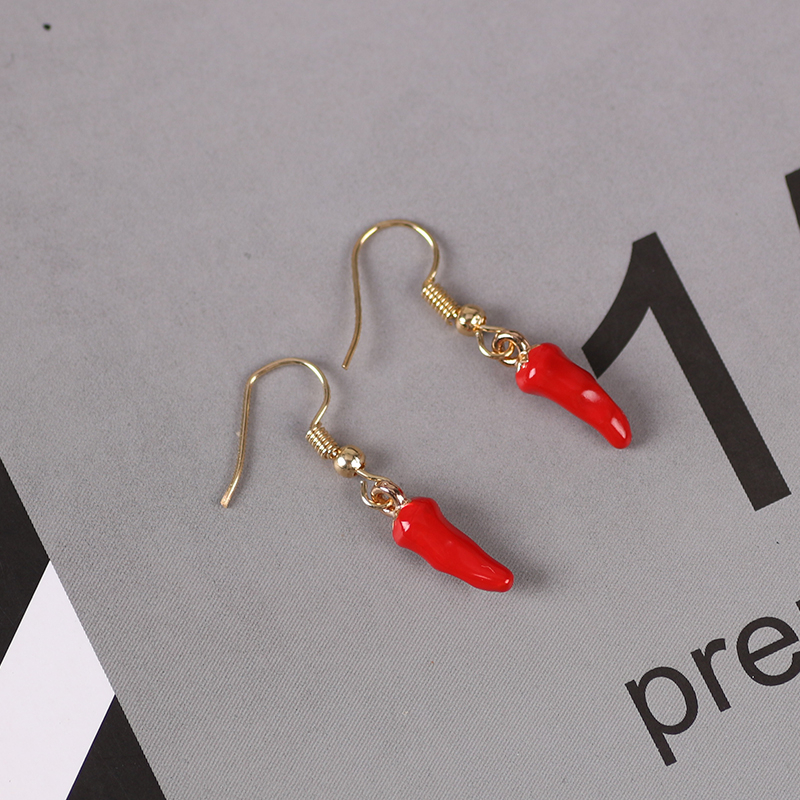 Cute Red Pepper Earrings Pendi - đánh giá và giá Ethnic Fashion Sale
