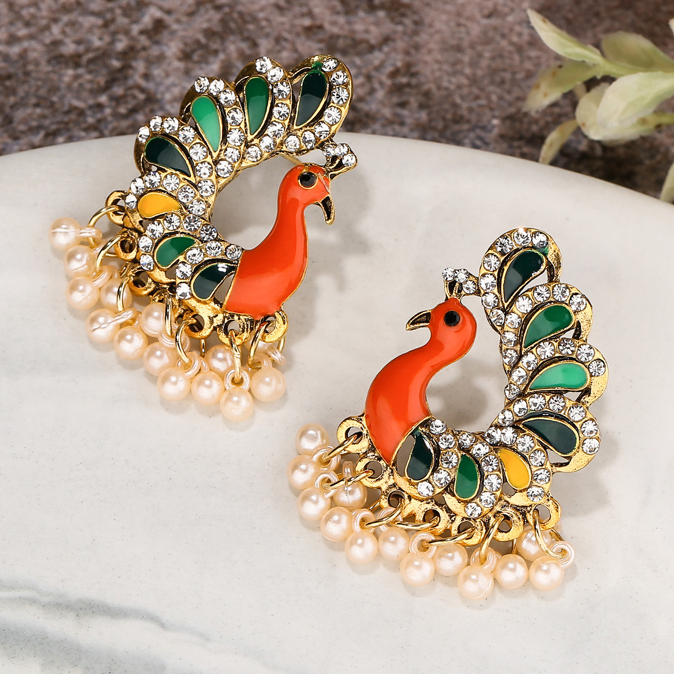 Cross-border earrings, peacock - đánh giá và giá Ethnic Fashion Sale